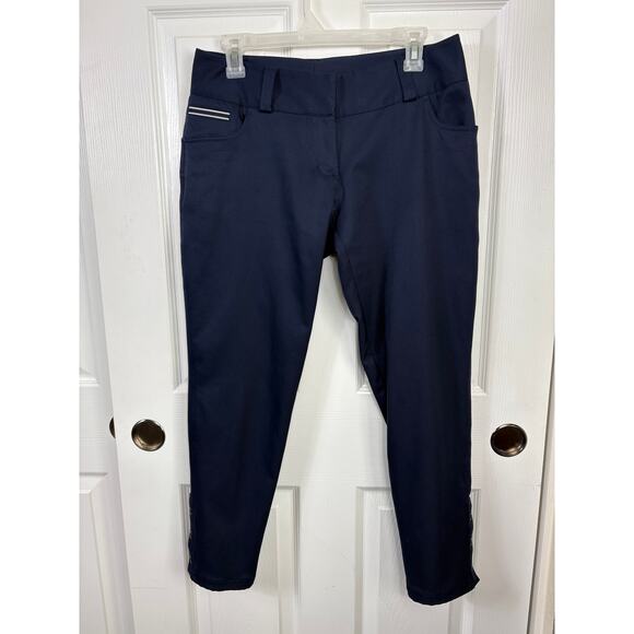 Adidas Climalite Women's Golf Navy Solid Ankle Pants Size 4 Mid-Rise - Picture 1 of 8